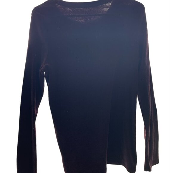 A New Day Maroon Cotton Long Sleeve Scoop Neck Tee Large - Picture 2 of 2